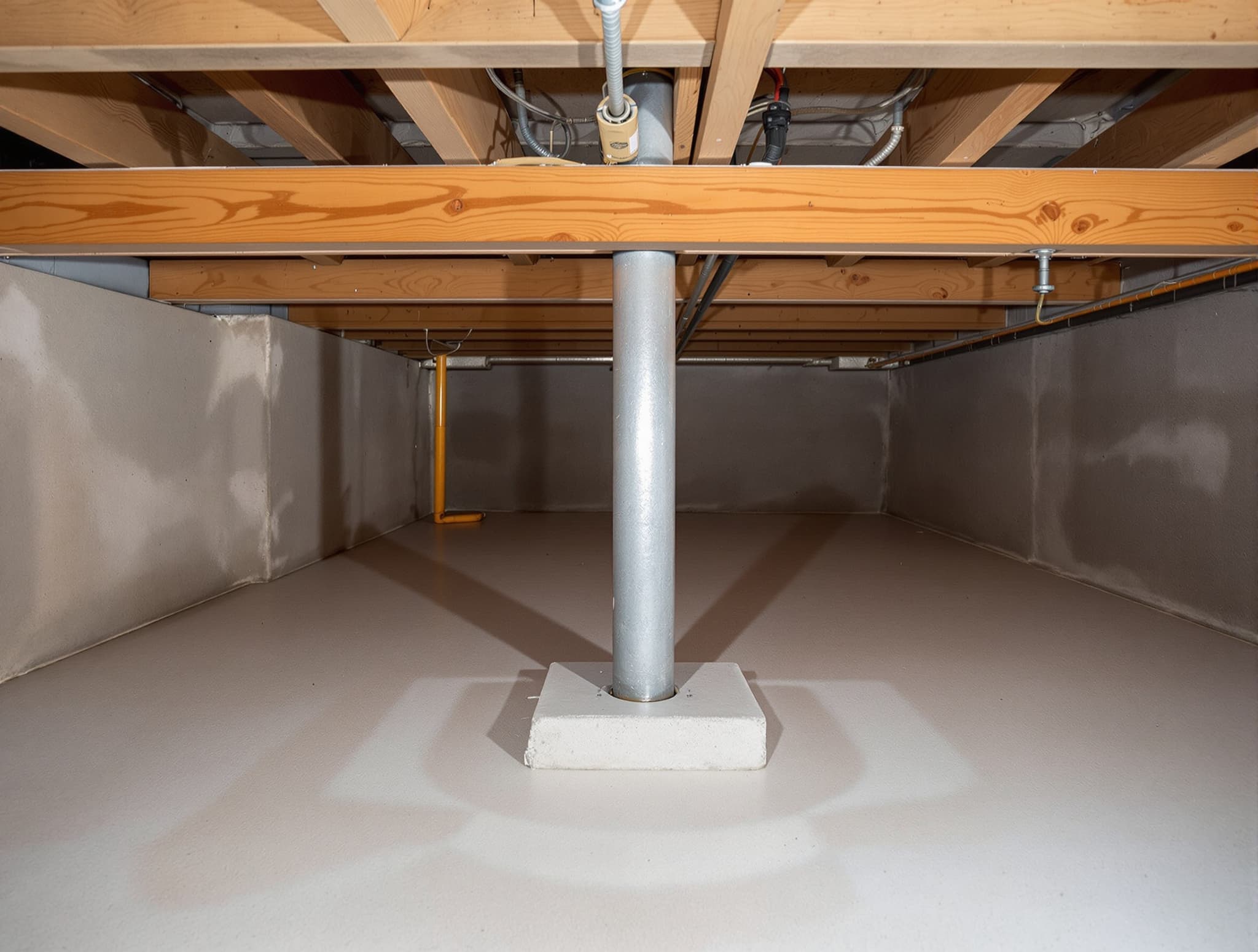 Steel jack post installed